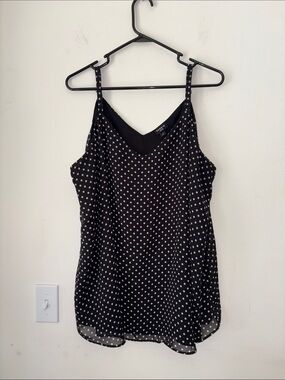 Black and White Polka Dot V-Neck Camisole